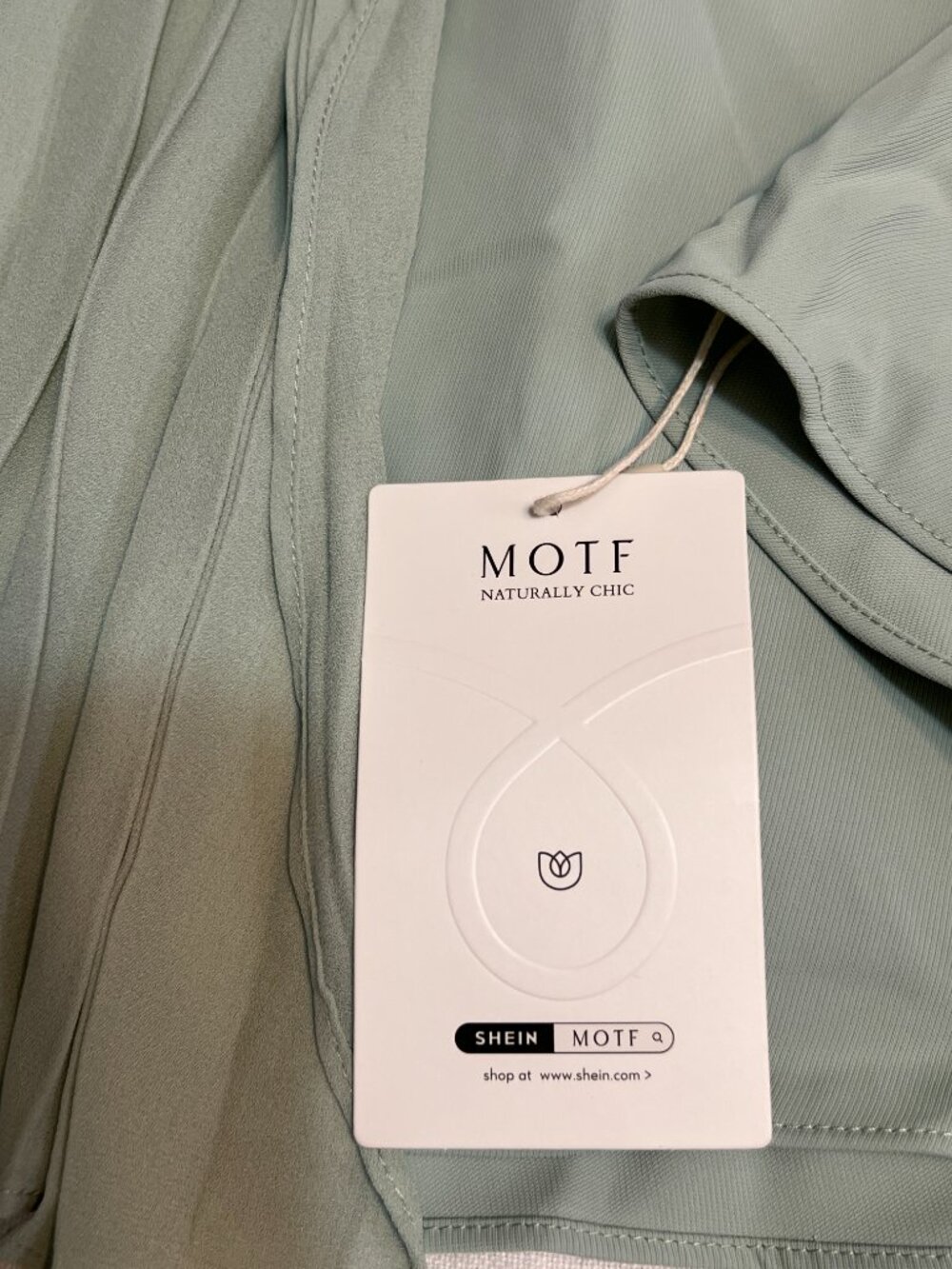 NWT MOTF Shein Pleated Midi Dress Women M Sage Green Flutter Pleat Sleeve Party - Picture 3 of 9